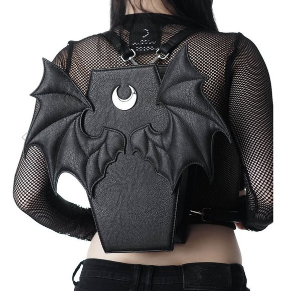 Killstar Handbags - Killstar Bat winged Coffin mini Backpack